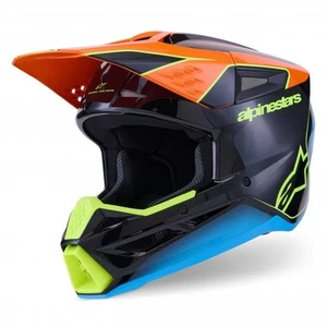 Alpinestars (MX26) MX Helmet - S-M3 FRAY - Black/Orange/Yellow Fluo Gloss - Picture 1 of 29