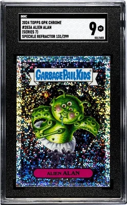 2024 Topps GPK Garbage Pail Kids Chrome S7 283A ALIEN ALAN 138/199 Speckle SGC 9 - Image 1 of 2