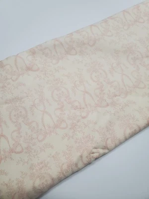 Anna Griffin Fabric The Petite L' Enfante Bows Toile Pink Quilt OOP HALF YARD - Image 1 of 2