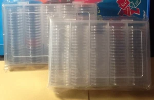 200 30MM MÜNZKAPSELN (2 Fächer je 100) gut für neue Stil 50ps oder £2 Münzen - Bild 1 von 4