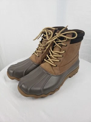 NWOB Sperry Men's Leather Upper Brown and Tan Duck Waterproof Boots Sz 9M - Image 1 of 4