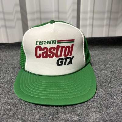 Vintage Castrol GTX Snapback Hat Cap Adult Green Racing Cars Motorsports* - Image 1 of 4
