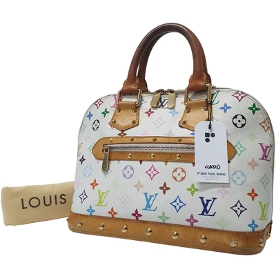Auth Louis Vuitton Alma PM Monogram Multicolor Blanc M92647 With Dust Bag CLA503 - Image 1 of 4