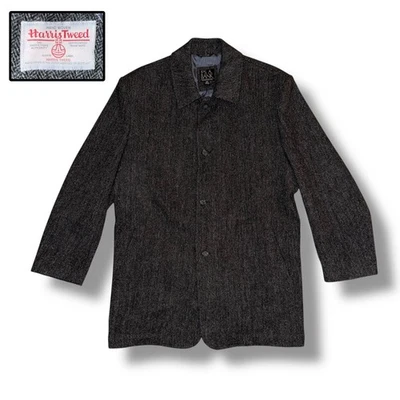 JOS A BANK Harris Tweed Abrigo Abrigo Chaqueta XXL Lana Espiga Foto 1 de 4
