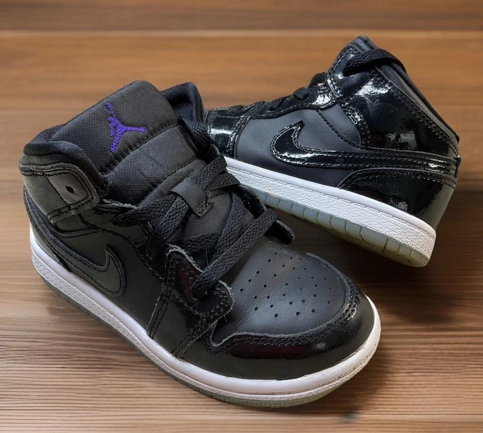 Nike Jordan 1 Mid SE Space Jam Black Sneakers Shoes DV1338-004 Infant Baby 10C - Image 1 of 4