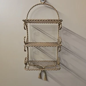 Homco Gold Twist Metallseil Wandregal Bad Handtuchhalter Metall Präsentationsständer - Bild 1 von 4