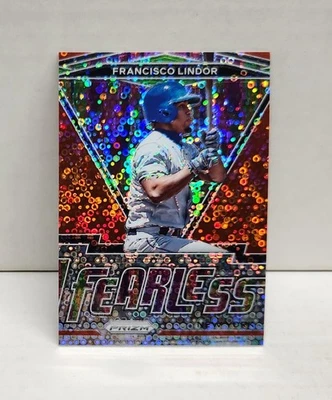 FRANCISCO LINDOR 2021 Prizm Fearless RED DONUT CIRCLES ~ Mets #'d /99 - Image 1 of 2