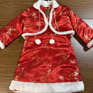 KIDS GIRL CHINESE TRADITIONAL RED TOP & Dress SIZE 10 BRAND NEW. READ - Picture 1 of 17