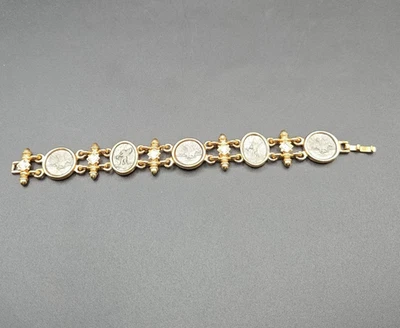 Premier Designs Pegasus Cherub Angel Links 1980's Bracelet - Image 1 of 4