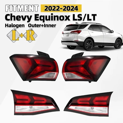 For 2022-2024 Chevy Equinox LS LT Halogen Outer Inner Tail Light Left Right 4PCs - Image 1 of 4