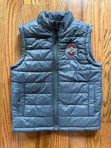Ohio State Embroidered Gray Kids Puffer Vest Size 5/6 - Picture 1 of 4