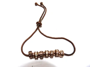 GUESS Rose Gold Tone Crystal & Bead Snake Chain Bracelet - Picture 1 of 3