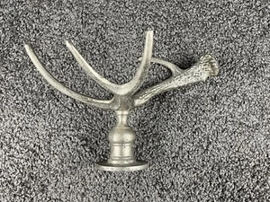 Pewter Deer Antler Decor Centerpiece Display 5” Tall 14” Wide Silver Antler - Picture 1 of 8