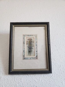 L(Lord) Ornament Flowers Art Print Framed Made In England Under Glass Vintage ? - Picture 1 of 18