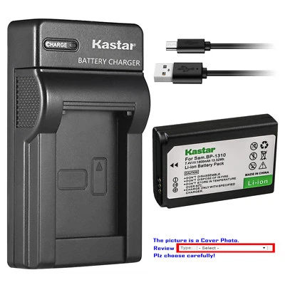 Cargador USB delgado de batería Kastar para cámara Samsung BP1310 BC1310 y Samsung NX100 Foto 1 de 4