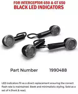 "BLACK LED INDICATORS" FIT FOR ROYAL ENFIELD INTERCEPTOR 650 & GT 650 - Picture 1 of 5