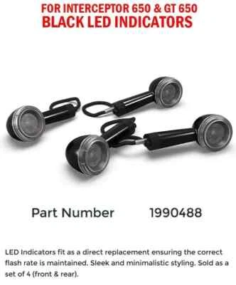 "INDICADORES LED NEGROS" APTOS PARA ROYAL ENFIELD INTERCEPTOR 650 Y GT 650 Foto 1 de 4