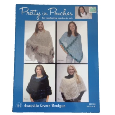 Pretty In Pancho's 10 Trend Setting Ponchos To Knit Jeanette Crews Design #16122 - Image 1 of 2