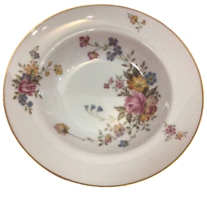 Noritake Scala Gold Rimmed Soup Bowl 9" Ireland Floral - Picture 1 of 8