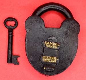 Handmade Cast Iron Functional Antique Style Padlock Vintage Door Lock Home Decor - Picture 1 of 10