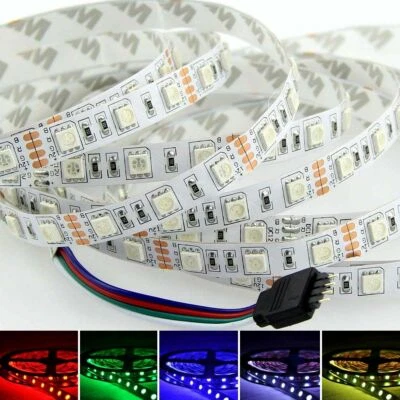 1m 5m 10m 20m LED Strip Light 5050 RGB Color 60LEDs/M Flexible Lights DC12V - Image 1 of 4