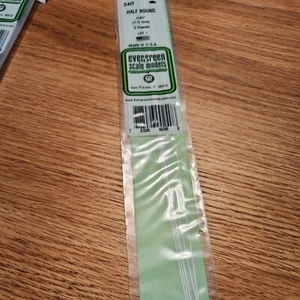 Evergreen Scale Models Half Round .040" 5 EVG240 Plastic Building Supplies USA - Picture 1 of 2