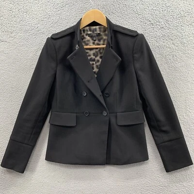 Blazer Ann Taylor Mujer Talla 6P Negro Forrado Chaqueta Manga Larga Doble Pecho Foto 1 de 4
