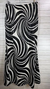 Jessica McClintock Y2K Swirl Psychedelic Maxi Skirt Side Zip Formal Size 10 - Picture 1 of 10