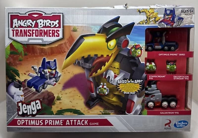 *DMG Box* Angry Birds Transformers Jenga Optimus Prime Attack Game Galvatron #K - Image 1 of 4