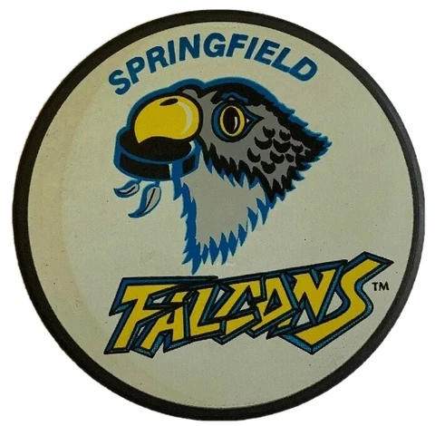 SPRINGFIELD FALCONS VINTAGE AMERICAN HOCKEY LEAGUE VEGUM MADE IN SLOVAKIA PUCK Cover