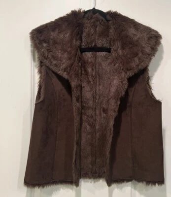 小号 MIX IT 人造麂皮绒背心人造毛皮波西米亚牛仔女牛仔节日女式 — 第 1/4 张图片