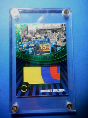 Michael Waltrip 2009 Wheels STOP & GO SWATCHES Pit Wall Banner Card SGB-MW 04/10 - Image 1 of 4