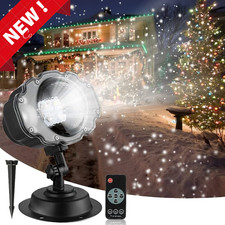 LEDshope Snowfall Projector LED Lights Wireless Remote Ip65 Waterproof White
