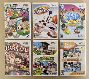 Wii Sports/ Game Party Lot Carnival Games + Deca Sports 1 & 2 + more COMPLETE - Picture 1 of 5
