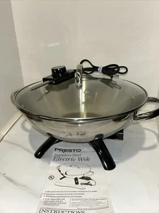 Presto Stainless Steel Electric Wok Glass Lid With Booklet/Works Great!! 2012 - Picture 1 of 4