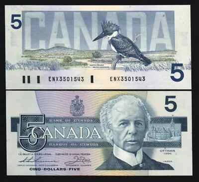 Canada 5 DOLLARS P-95 1986 *ENX* REPLACEMENT AUNC KING FISHER LAURIER BANK NOTE - Image 1 of 4