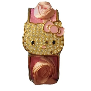 Hello Kitty Rose Flower Gold And Pink Colored Flip Watch - Picture 1 of 8