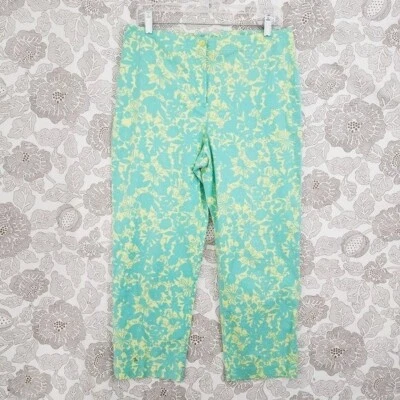 Женские спортивные укороченные брюки Sigrid Olsen с цветочным рисунком размер 10 смесь хлопок/спандекс - Изображение 1 из 4