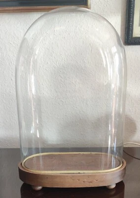 Ancien Globe vide Charles X/ancienne cloche verre Charles X/19 ème siècle  - Photo 1/4