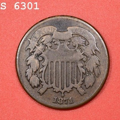 1871 Two-Cent Piece "VG+" *Free S/H After 1st Item* - Image 1 of 2