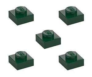 5 neue LEGO dunkelgrün 1x1 Platten 3024 erdgrün Flachbildschirm Stadtgebäude - Bild 1 von 6
