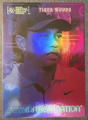 TIGER WOODS IN-10 2022 Metal Universe Champions INTIMIDATION NATION GOLF - Image 1 of 2