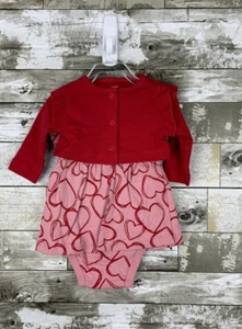 Just One You by Carters Infant Girls 2 pc Heart Dress with Red Jacket Size 3M - Picture 1 of 2