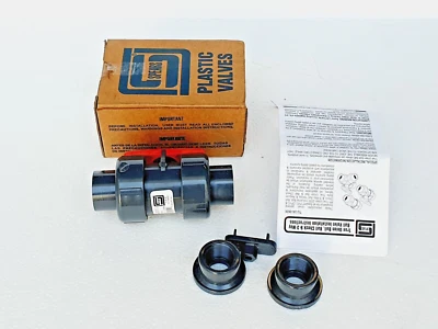 LOT OF 2 SPEARS 3639-007 TU 2000 PVC Ball Valve Socket 3/4", Viton O Ring #NEW - Image 1 of 4