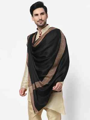 Stola scialle casual da uomo in tessuto Kashmir di lusso Pashmina Jamavar avv... - Immagine 1 di 3
