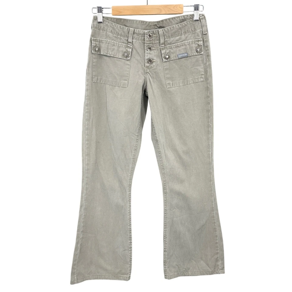 Pantalón Silver Jeans Co. Caqui Bootcut Mujer 28 Beige Y2K Botón Razorback De Colección Foto 1 de 4