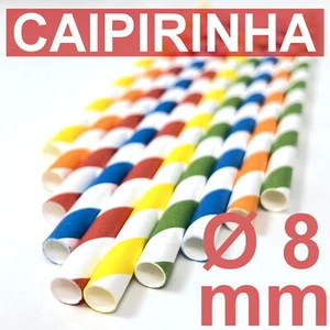 4.000 CAIPI lang PAPIER gestreifte Trinkhalme 4 Lagig 200x8 mm farbe wählbar - Bild 1 von 3