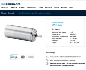 NEU * FAULHABER Mikromotor 0,1 Nm 22/2 - 17,2:1 Stirnradgetriebe 23,8 mm * 033675 - Bild 1 von 10