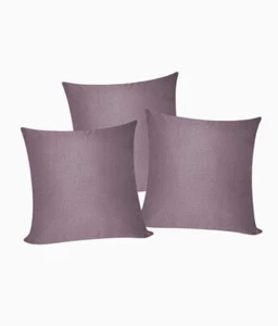 3 x Plain Satin 22x22 Dark Purple Cushion Cover / Pillow Cases /Sofa Décor - Picture 1 of 4