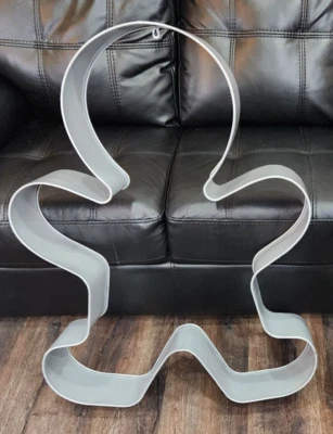 38" Giant Silver Metal Gingerbread Man Cookie Cutter Wall Decor Christmas - Image 1 of 4